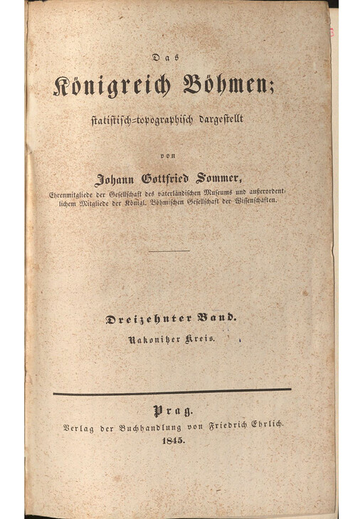 Das Königreich Böhmen. Dreizehnter Band, Rakonitzer Kreis