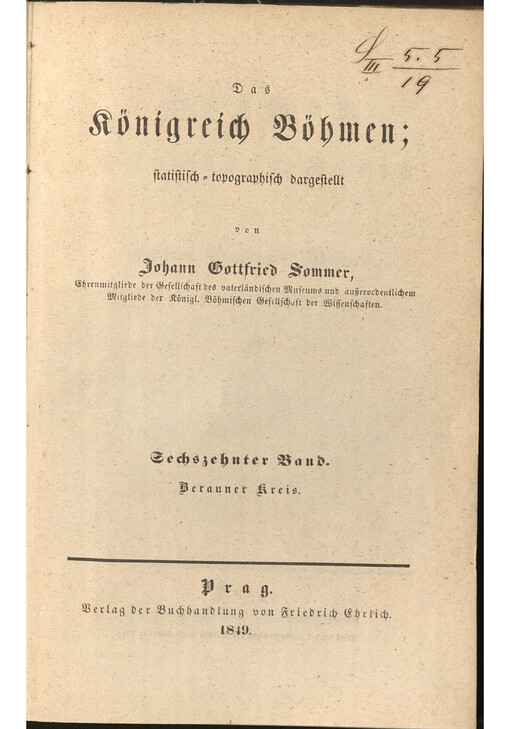 Das Königreich Böhmen. Sechszehnter Band, Berauner Kreis