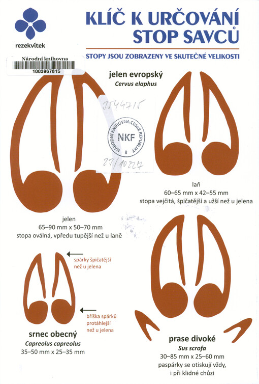 Klíč k určování stop savců