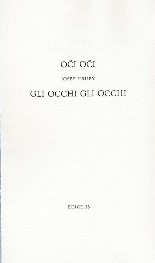 Oči oči :Gli occhi gli occhi