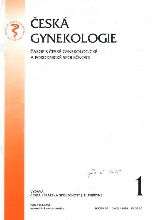 Česká gynekologie : časopis České gynekologické a porodnické společnosti