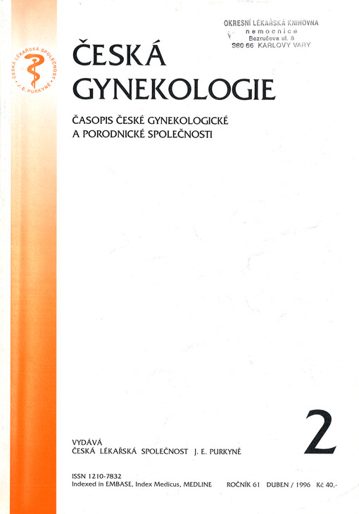 Česká gynekologie : časopis České gynekologické a porodnické společnosti