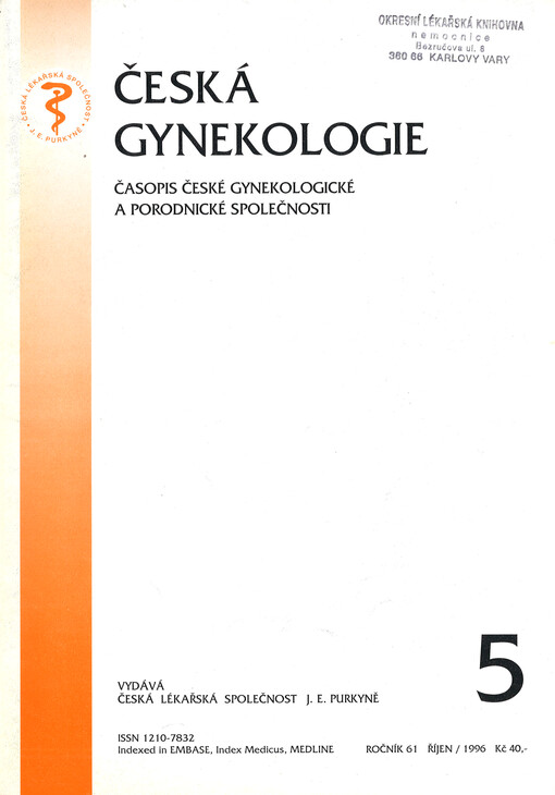Česká gynekologie : časopis České gynekologické a porodnické společnosti