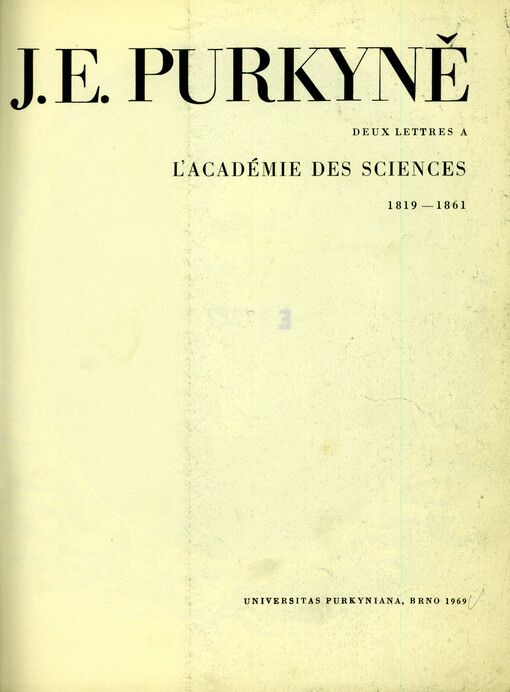 Deux letters à l'Académie des sciences 1819-1861