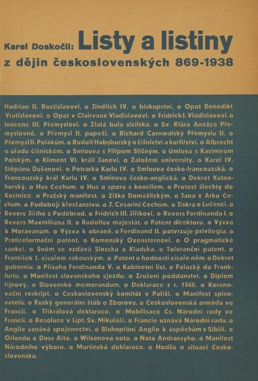 Listy a listiny z dějin československých 869-1938