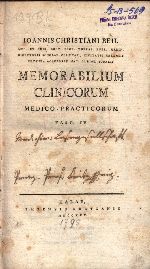 Memorabilium clinicorum : medico-practicorum. Fasc. IV