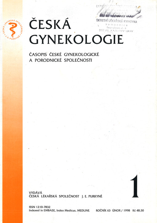 Česká gynekologie : časopis České gynekologické a porodnické společnosti