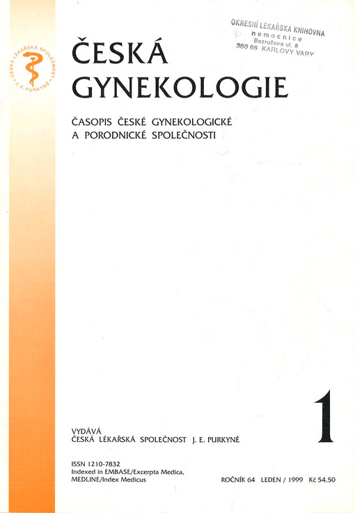 Česká gynekologie : časopis České gynekologické a porodnické společnosti