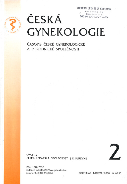 Česká gynekologie : časopis České gynekologické a porodnické společnosti