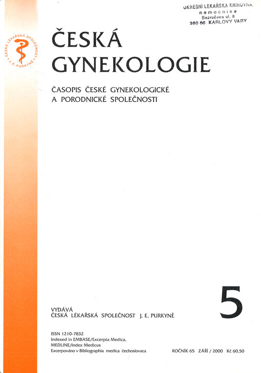 Česká gynekologie : časopis České gynekologické a porodnické společnosti