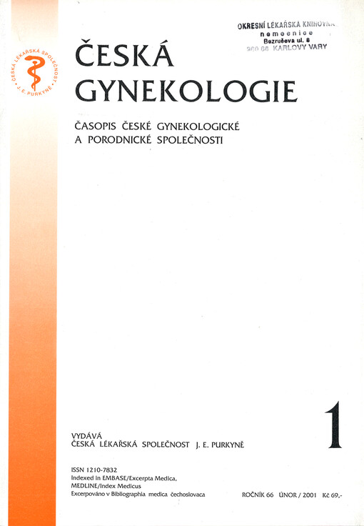 Česká gynekologie : časopis České gynekologické a porodnické společnosti