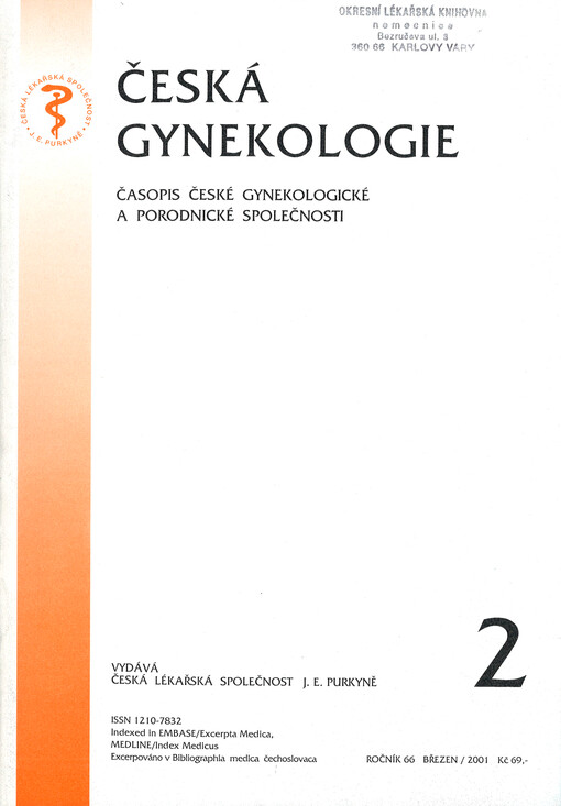 Česká gynekologie : časopis České gynekologické a porodnické společnosti