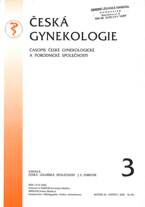 Česká gynekologie : časopis České gynekologické a porodnické společnosti
