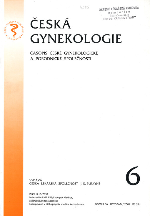 Česká gynekologie : časopis České gynekologické a porodnické společnosti