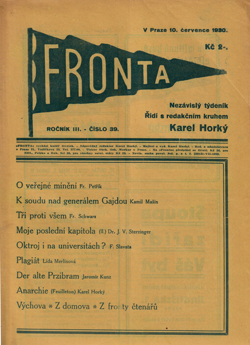 Fronta : nezávislý týdeník