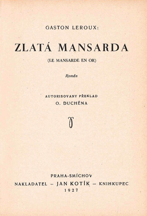 Zlatá mansarda : román