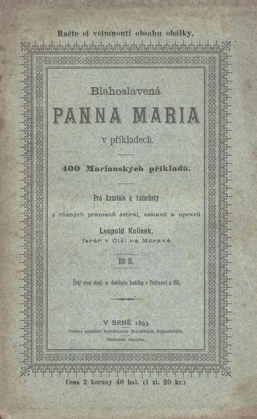 Blahoslavená Panna Maria v příkladech: 400 Marianských příkladů