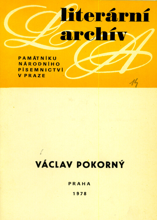 Václav Pokorný : (1851-1940) : Písemná pozůstalost