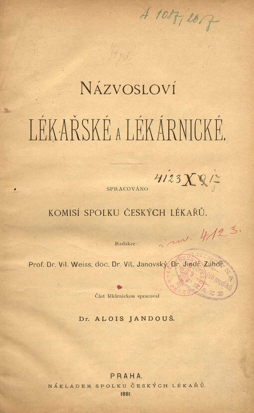 Názvosloví lékařské a lékárnické