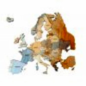 Dřevěné puzzle mapa Evropa