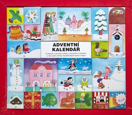 Adventní kalendář :24 knížeček s vánočními příběhy, básničkami a koledami a navíc 1 knížka nejoblíbenějších koled s notami /