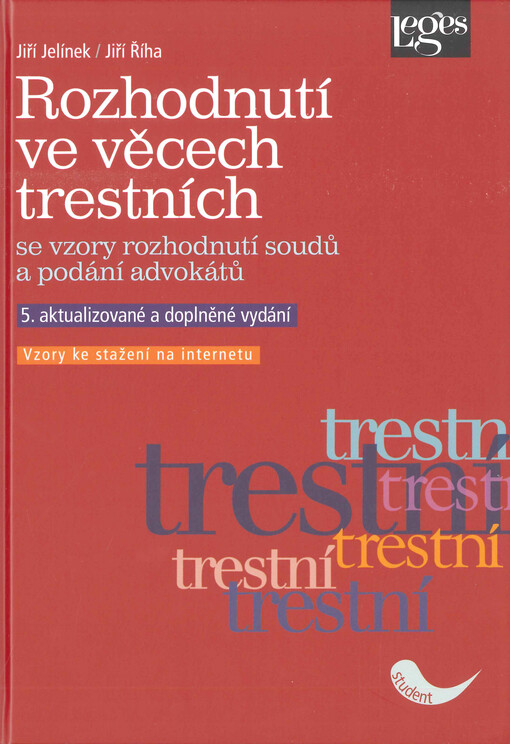 Rozhodnutí ve věcech trestních : se vzory rozhodnutí soudů a podání advokátů