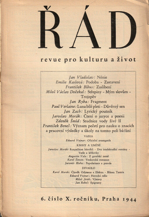 Řád : revue pro kulturu a život
