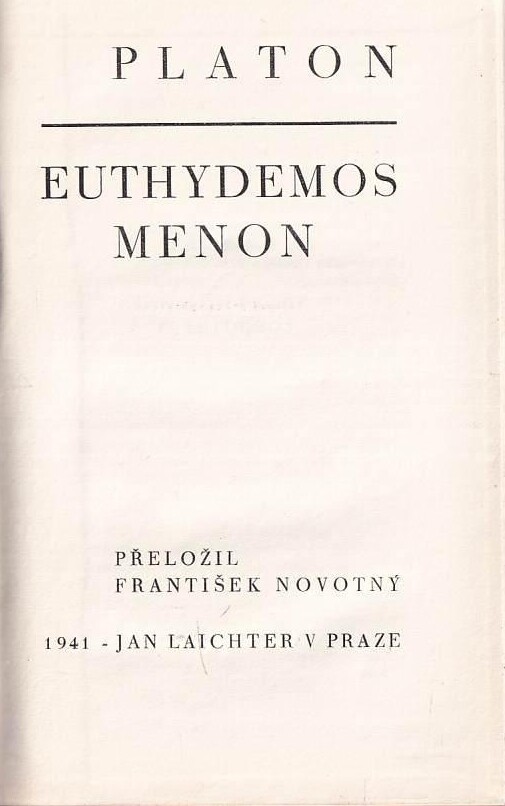 Euthydemos ;Menon