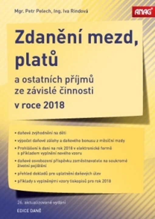 ANAG Zdanění mezd, platů a ostatních příjmů ze závislé činnosti v roce 2018