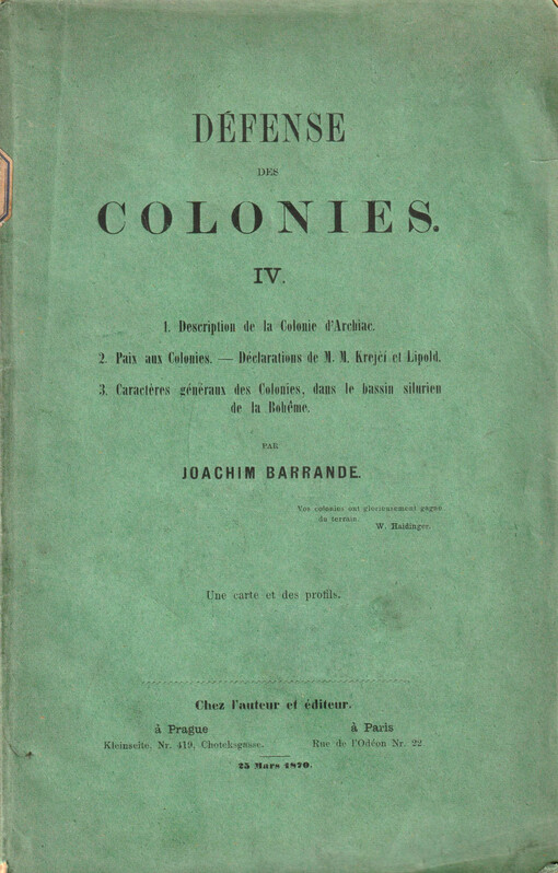 Défense des colonies.IV.