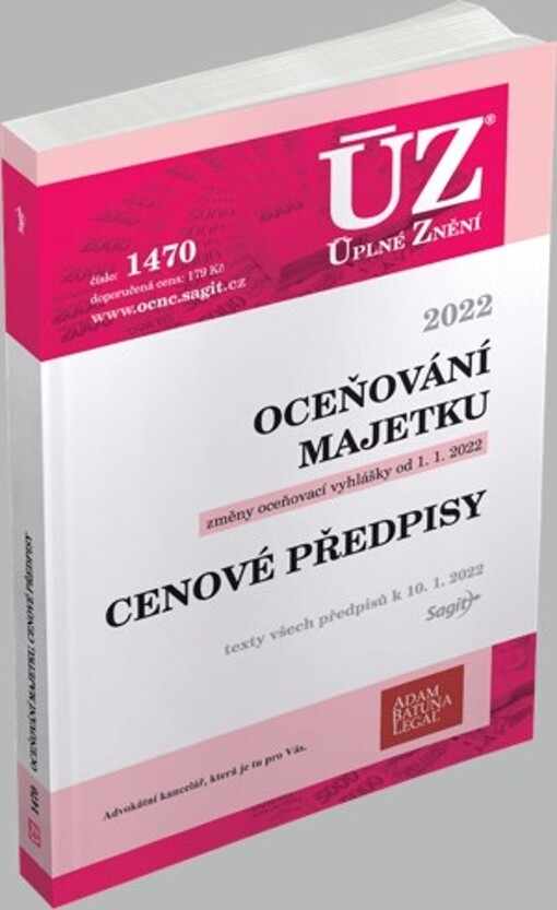 ÚZ č. 1470 Oceňování majetku, cenové předpisy