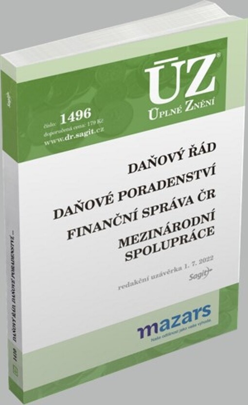 ÚZ č. 1496 Daňový řád, Finanční správa, Daňové poradenství, Platby v hotovosti