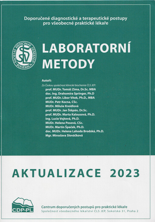 Laboratorní metody : doporučený diagnostický a terapeutický postup pro všeobecné praktické lékaře 2023