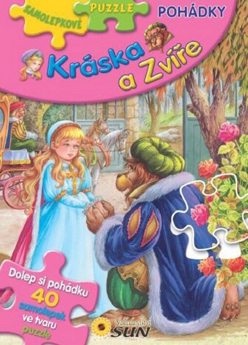 Kráska a zvíře :samolepkové puzzle pohádky