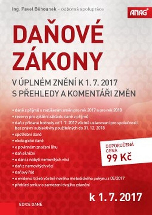 Daňové zákony v úplném znění k 1. 7. 2017