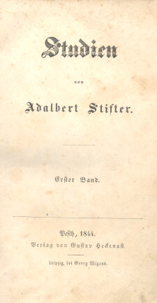 Studien. Erster Band
