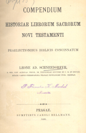 Compendium historiae librorum sacrorum Novi Testamenti