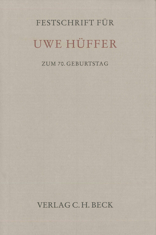 Festschrift für Uwe Hüffer zum 70. Geburtstag