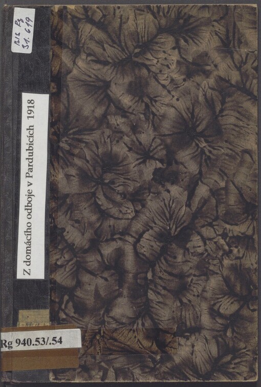 Z domácího odboje v Pardubicích v roce 1918: vzpomínka k desetiletému výročí ustavení a působnosti 