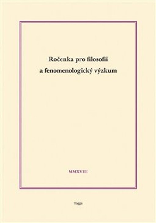 Ročenka pro filosofii a fenomenologický výzkum 2018