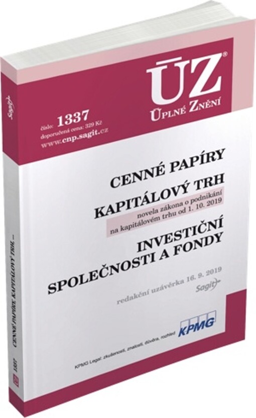 ÚZ č. 1337 Cenné papíry, Kapitálový trh, Investiční společnosti a fondy, Komoditní burzy