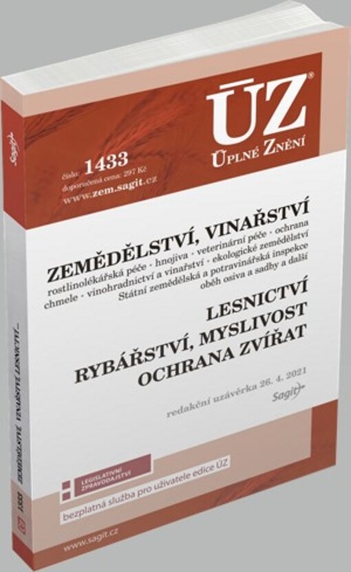 ÚZ č. 1433 Zemědělství, Vinařství, Lesnictví, Myslivost, Rybářství, Ochrana zvířat
