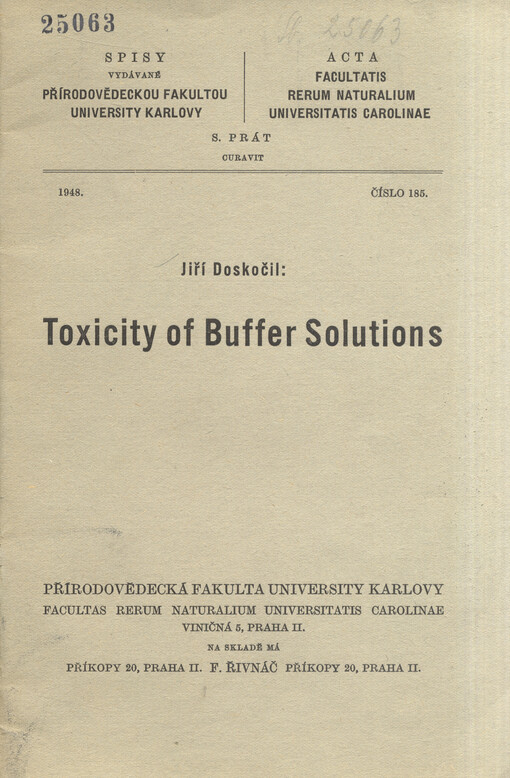 Toxicity of buffer solutions