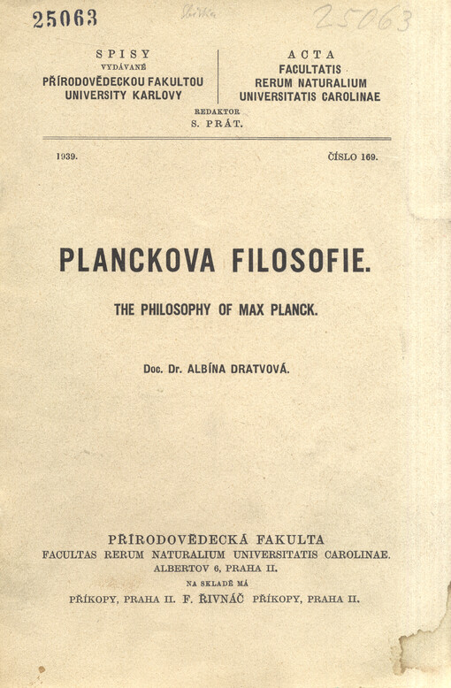 Planckova filosofie = The philosophy of Max Planck