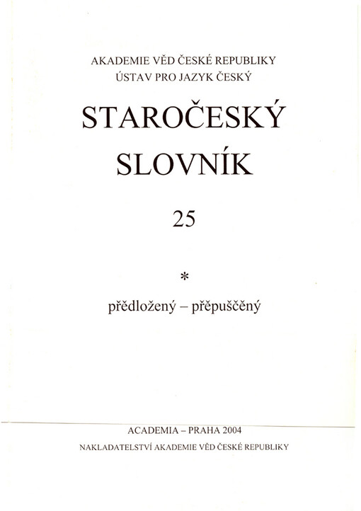 Staročeský slovník, 25
