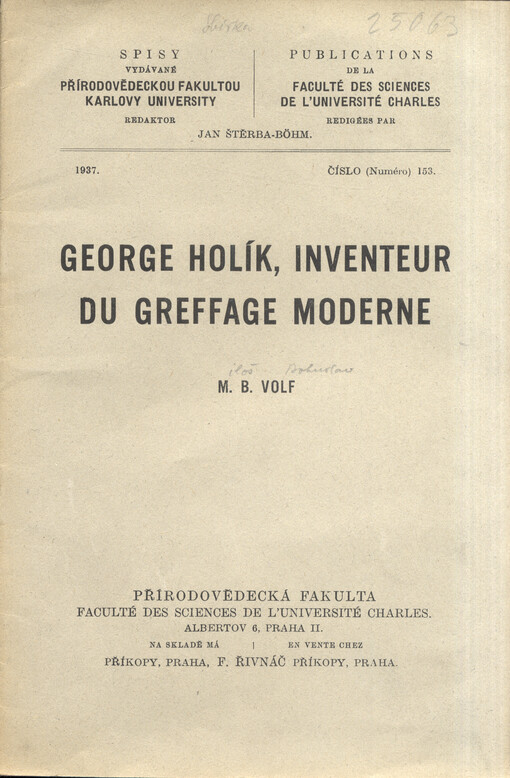 George Holík, inventeur du greffage moderne