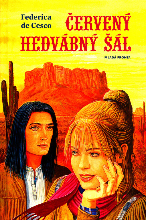Červený hedvábný šál