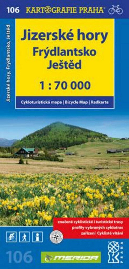 Jizerské hory, Frýdlandsko, Ještědcykloturistická mapa 1:70 000