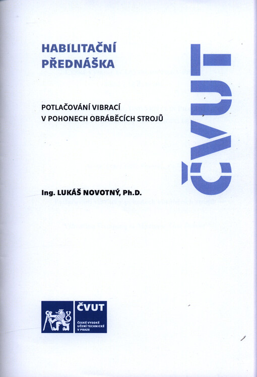 Potlačování vibrací v pohonech obráběcích strojů = Vibration damping in machine tool drives