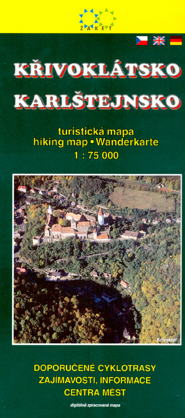 Křivoklátsko, Karlštejnskoturistická mapa 1:75^000 : doporučené cyklotrasy, zajímavosti, informace, centra měst